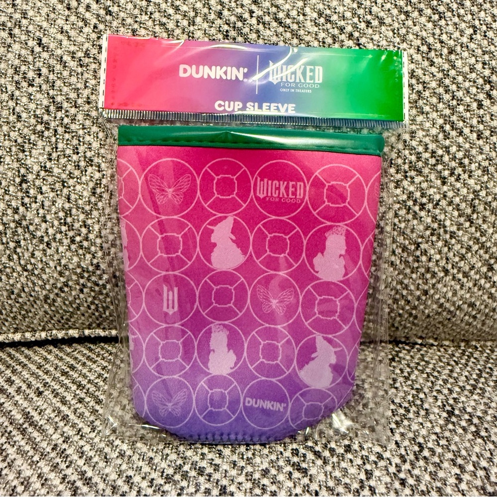Dunkin x Wicked Pink and Purple Cup Sleeve